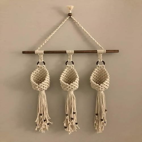 Hand-woven Hanging Planter – Natural Cotton Fiber