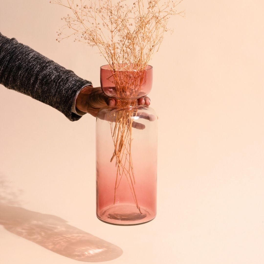 Handblown Tinted Glass Vase - Grande Size, 3 Colors