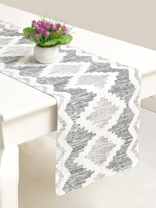 Contemporary Table Decor – Dining Runner – Natural Cotton – Distinctive Motif – Single Piece