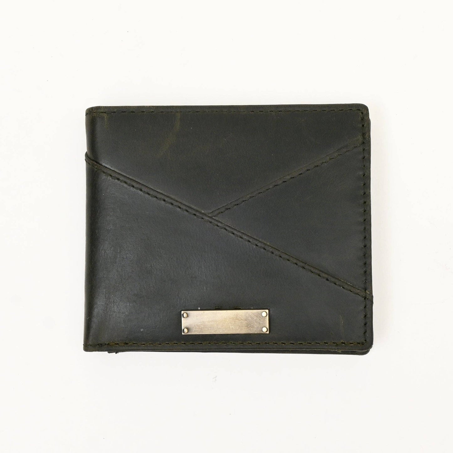 Leather Wallet Green Full-Grain Slim Wallet for Men