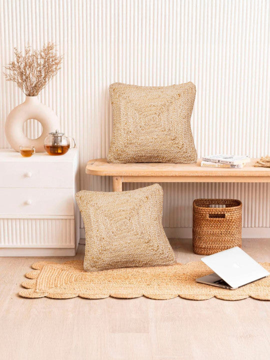 Self-Design Decorative Pillowcases – Durable Jute Cotton Blend