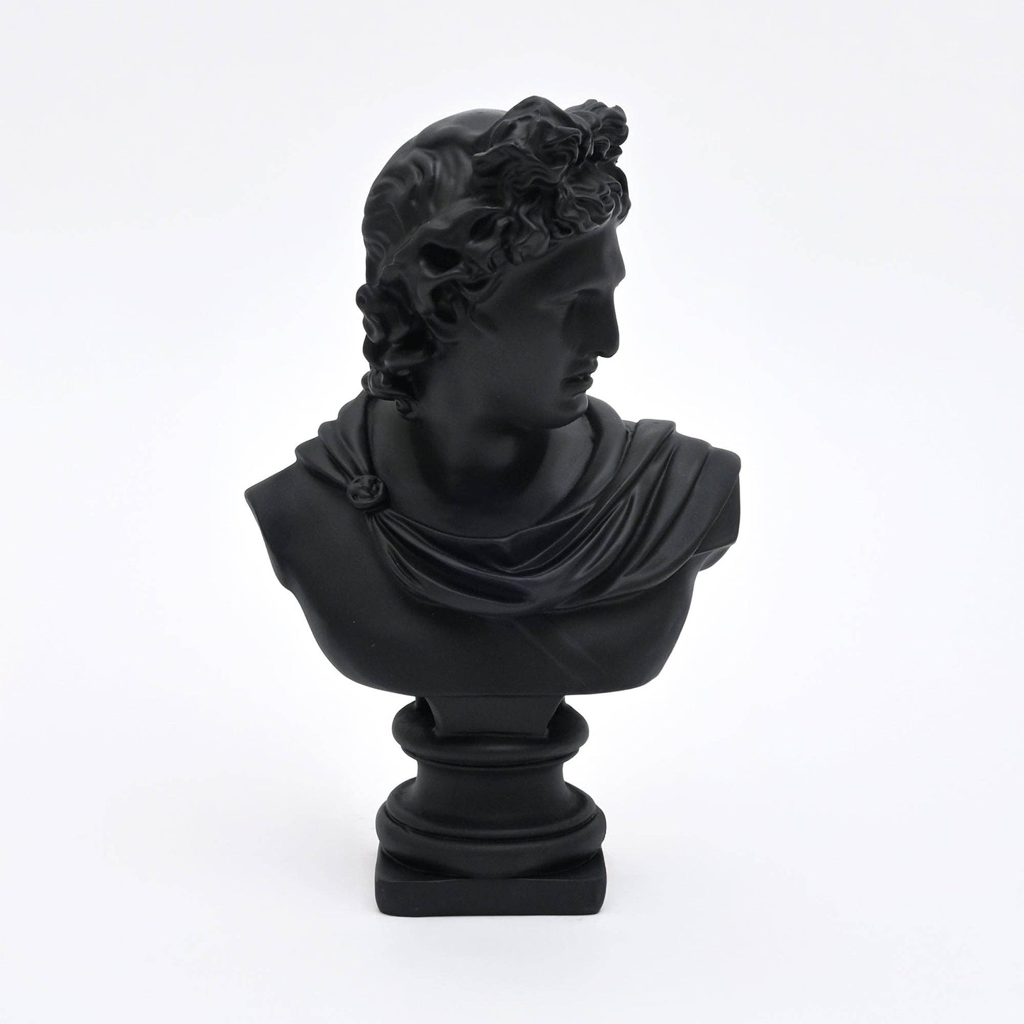 Black Classical Greco-Roman Bust Sculpture in Matte Resin