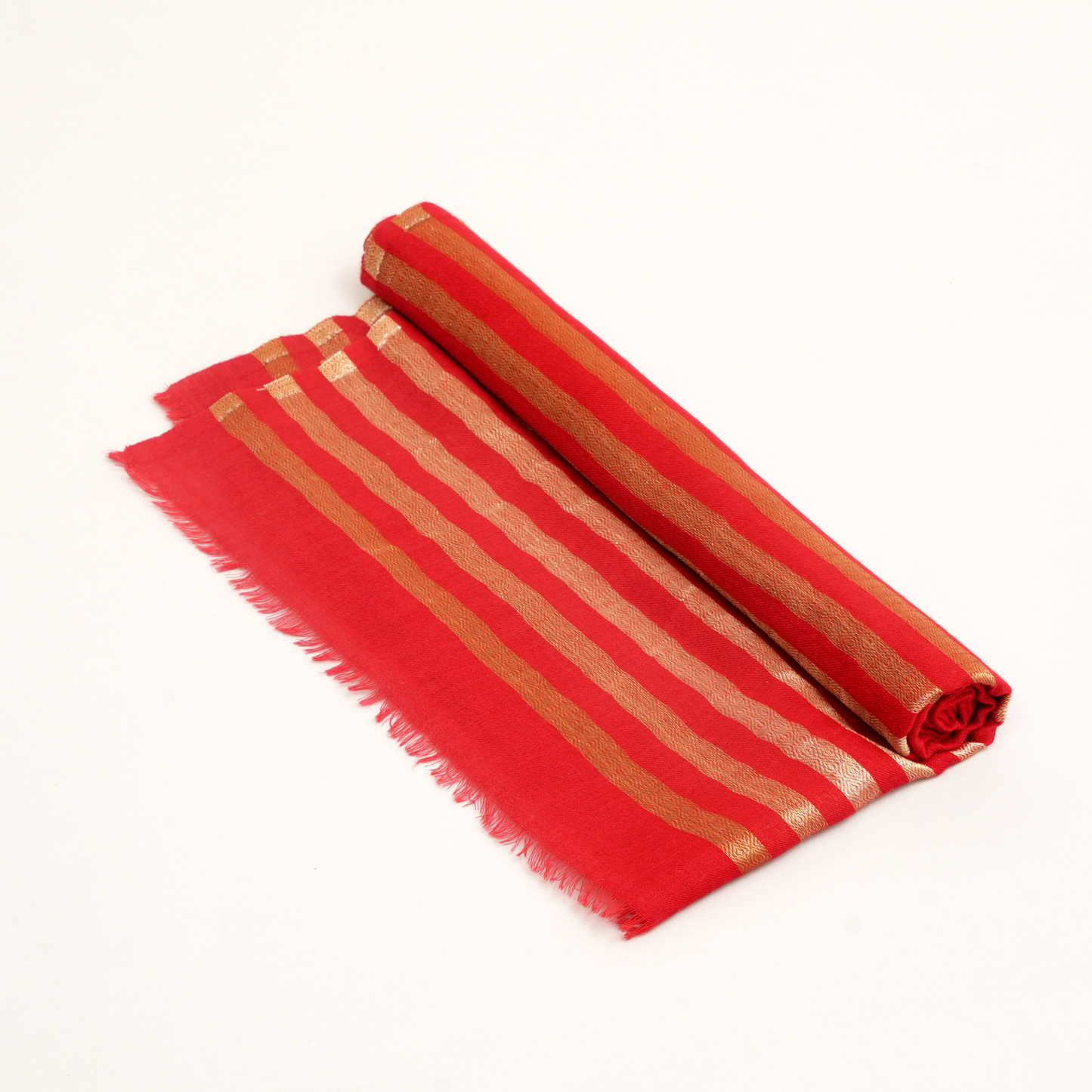 Scarf | Wool Blend Zari Festive Formal | Red