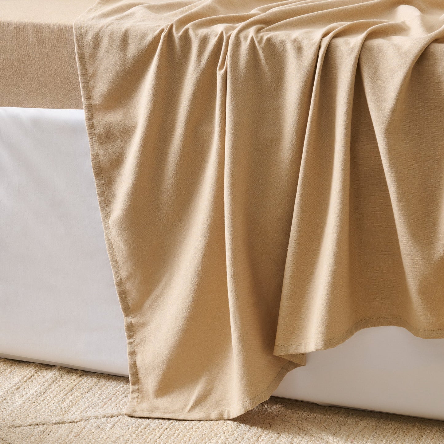 Bedsheet | Cotton Bamboo Chambray Dual-Tone | Inca Gold With 2 Pillow Shams