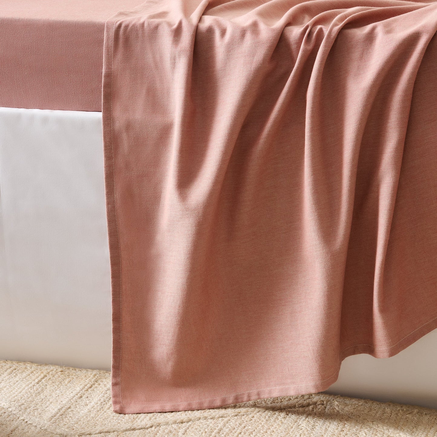 Bedsheet | Cotton Bamboo Chambray Dual-Tone | Rustic Terracotta With 2 Pillow Shams