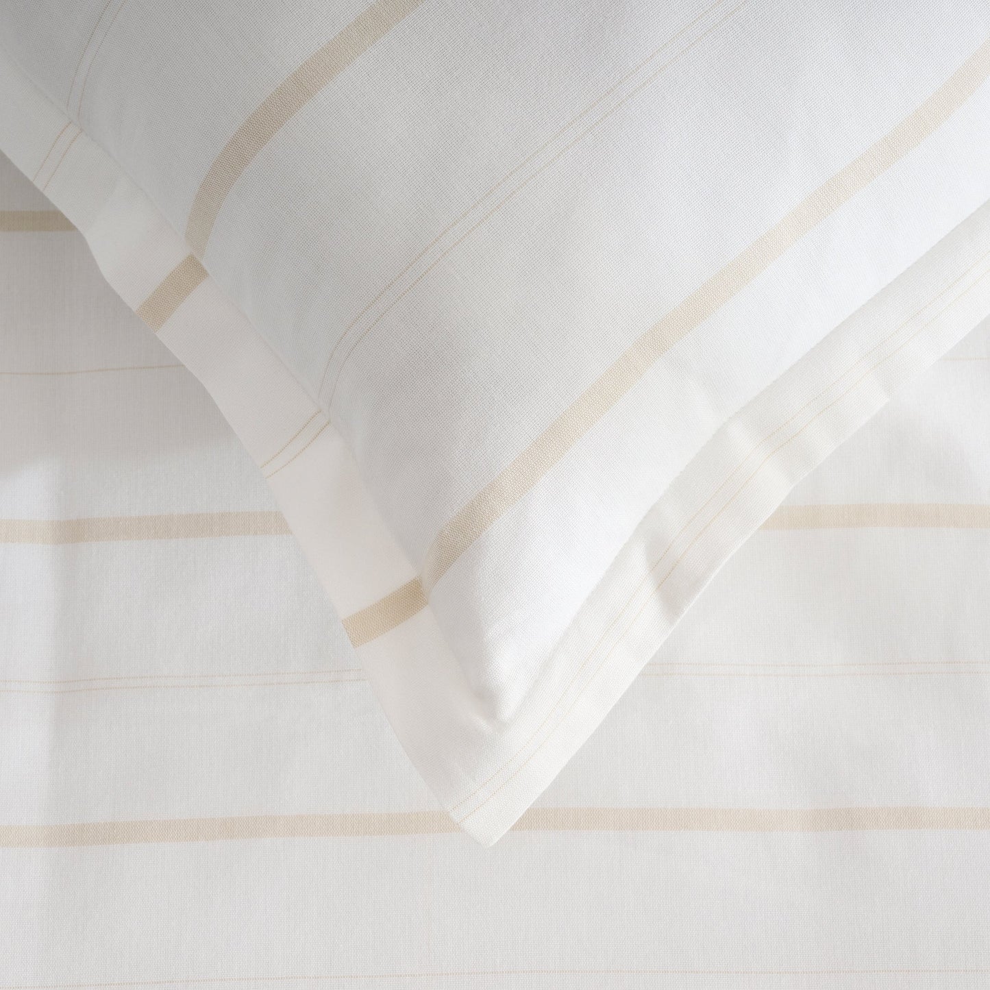Duvet Cover | Cotton Bamboo Chambray | Sand Stripe, Double & Single Size | With 2 Pillow Shams