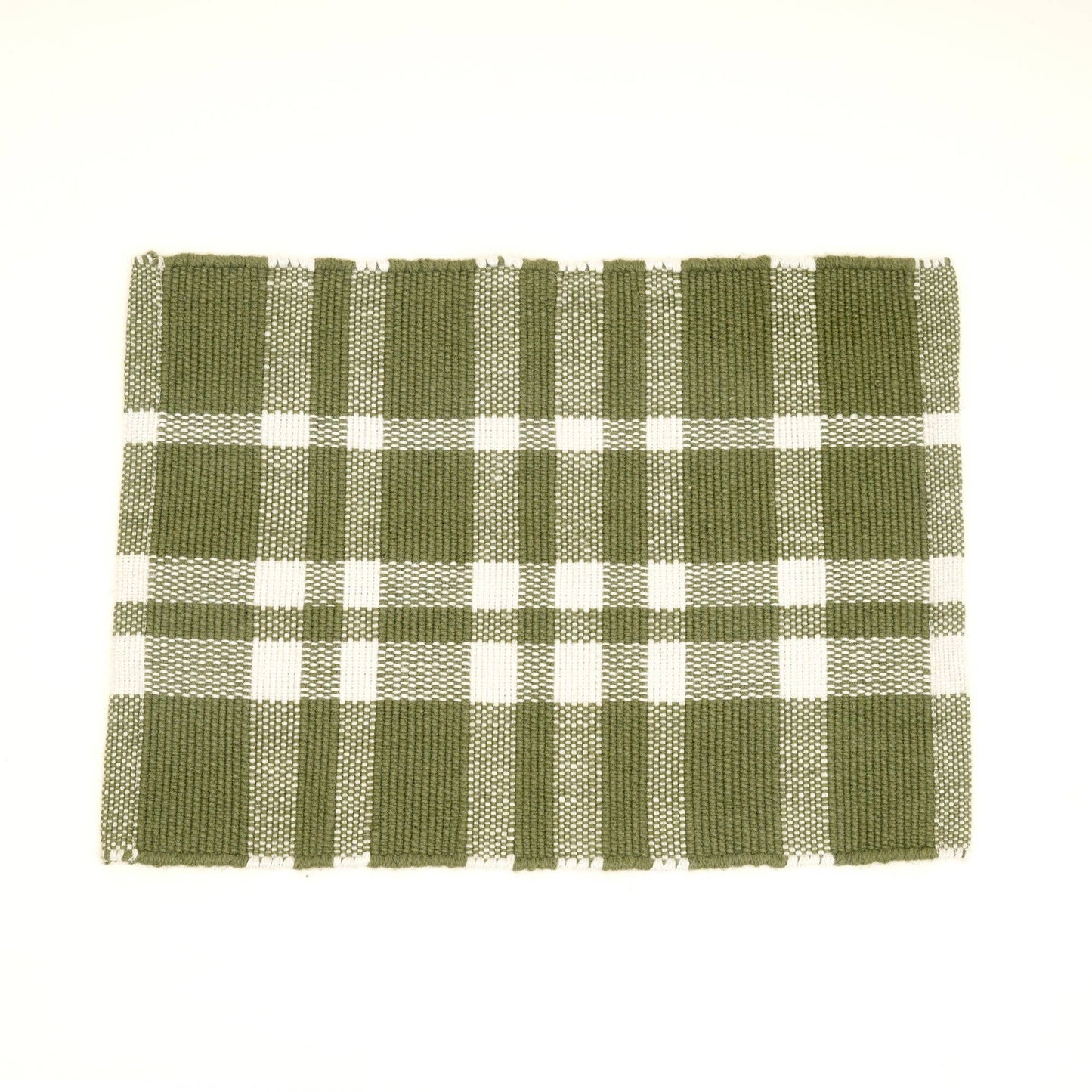 Green Check Stripe Placemat – Durable Polyester Table Mat
