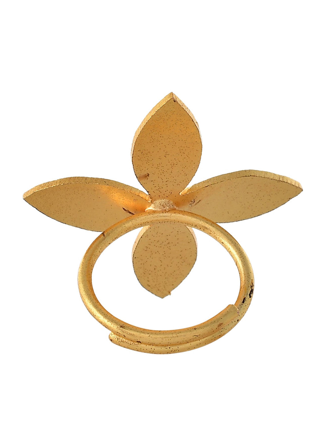 Floral Adjustable Finger Ring – Jewellery – Gold-Plated Finish – 2 cm Diameter