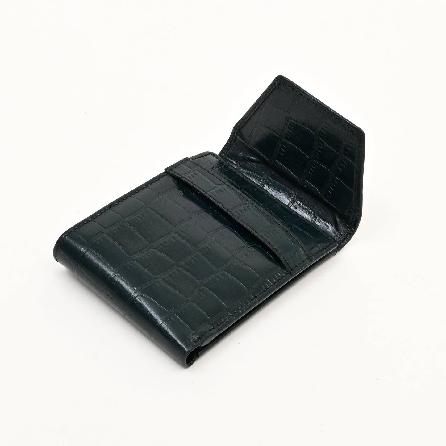 Men’s Leather Wallet Premium Croc-Look Slim Wallet