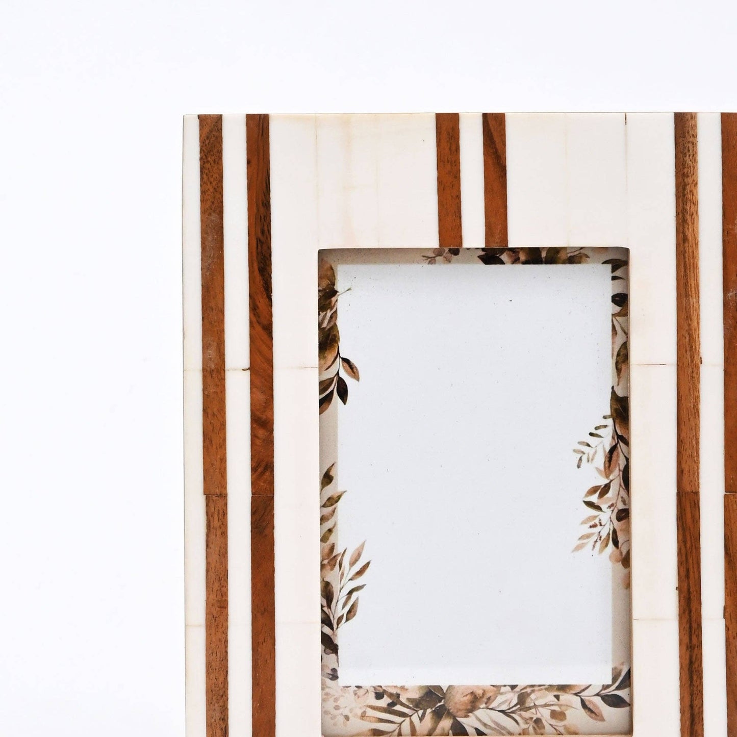 Modern Striped Resin Photo Frame - Elegant Multi-Tone Décor