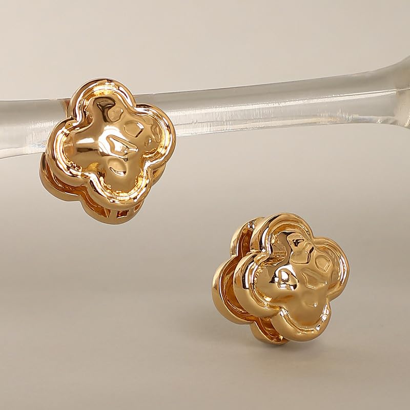 Signet Hoop Earrings – Fashion Jewellery – Alloy, California Gold – Secure Hinge Closure