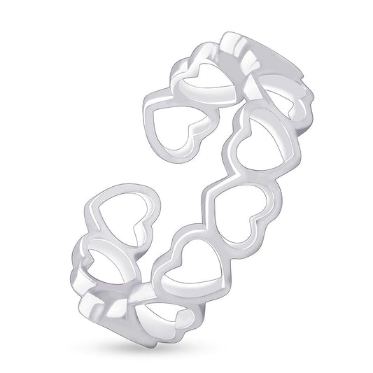 Sterling Silver Heart Ring – Women's Fashion Ring – 925 Sterling Silver Rhodium Plated – 1 Year Plating Warranty