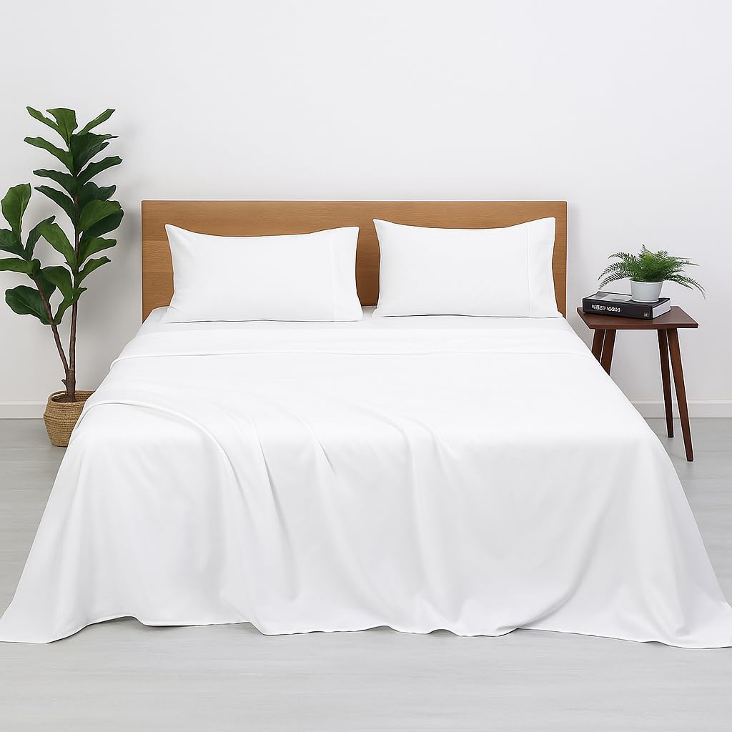Bedsheet Set - Glace Cotton 220 TC - King Size (90x90") - 3-Piece Pack