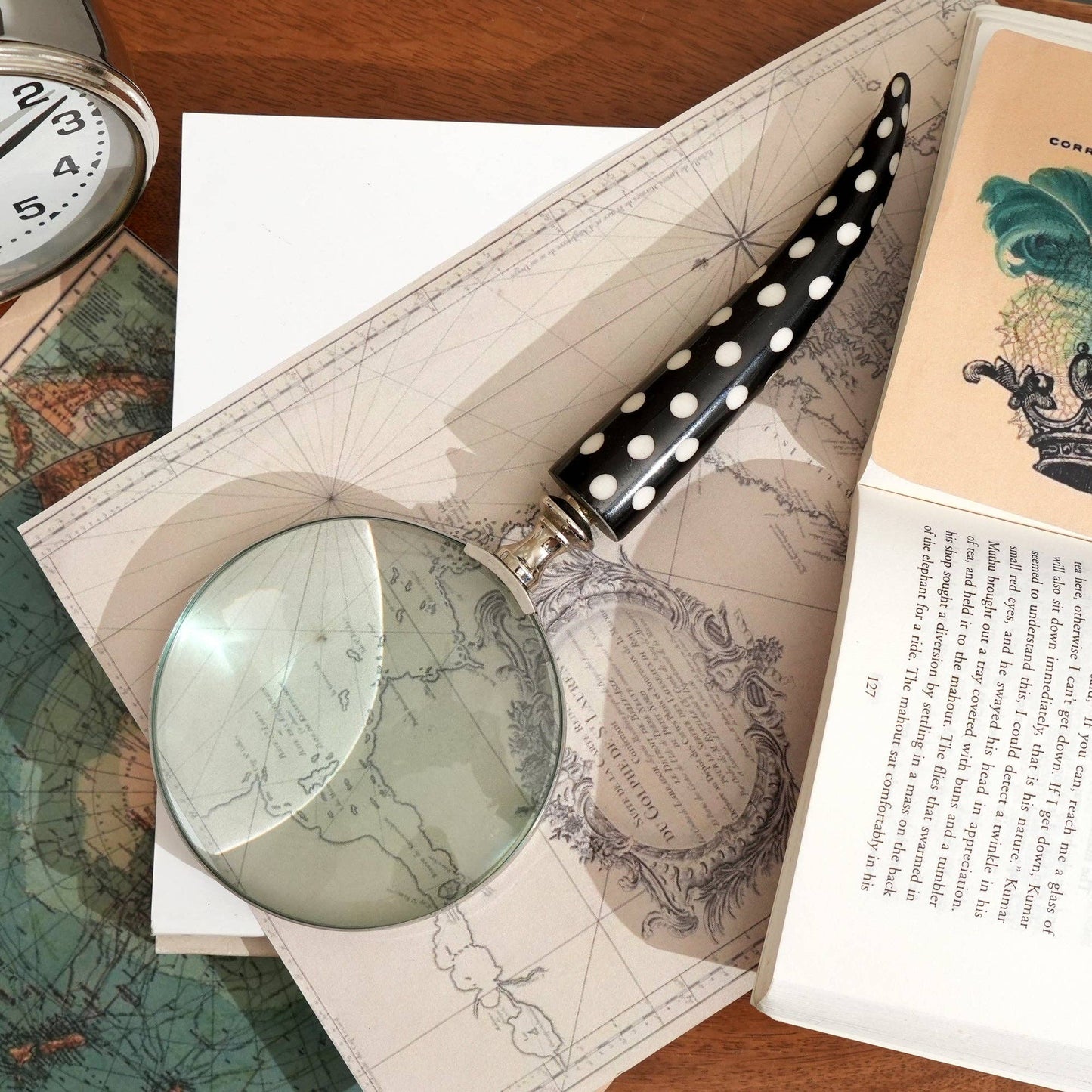 Dotted Handle Magnifying Glass – Steel & Resin