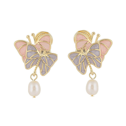 Butterfly Drop Earrings – Gold Plated Fashion Jewellery – Women's Accessory Line – Retail Stock