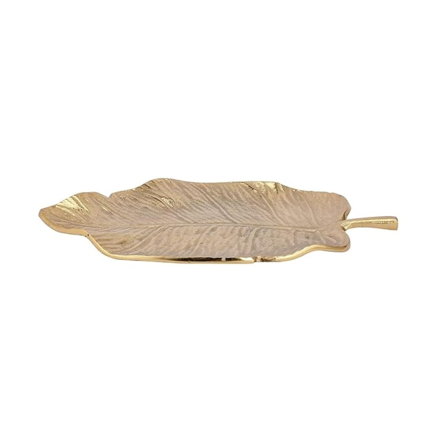 Plateau de service décoratif à la feuille d'or – Plat multi-usages – Motif feuille d'or – Unité
