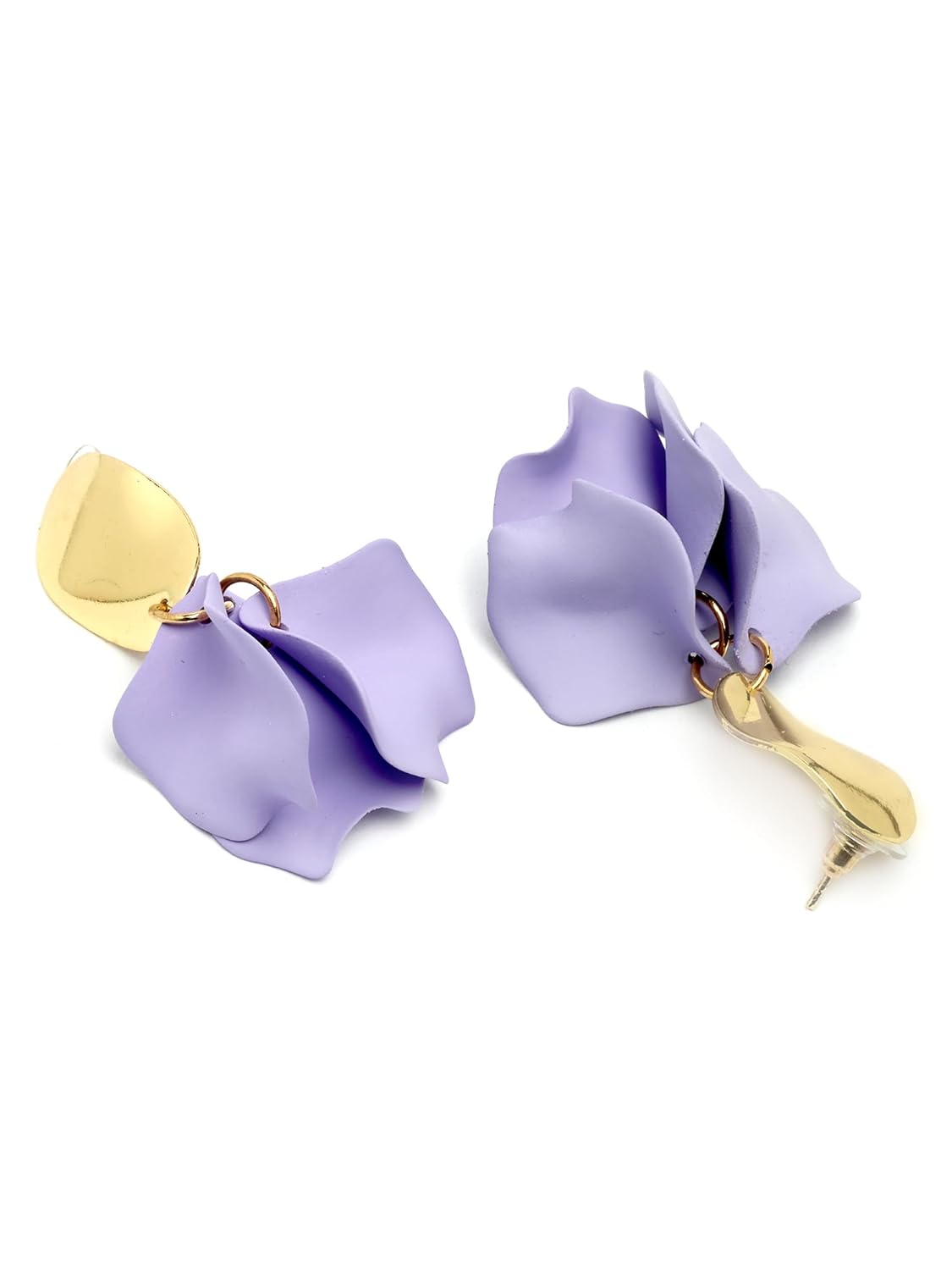 Contemporary Lilac Drop Earrings – Fashion Jewellery – Gold-Plated Finish – Retail Stock