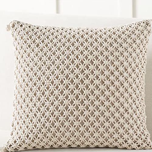 Macrame Cushion Cover – Decorative Pillow Case – 16x16 in