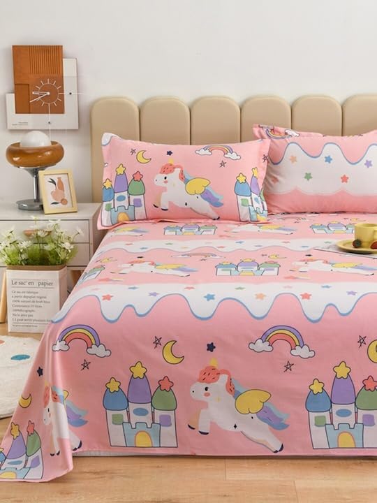 Ensemble de draps pour lit simple enfant - Microfibre infroissable - 152 x 229 cm - Motif dessin animé