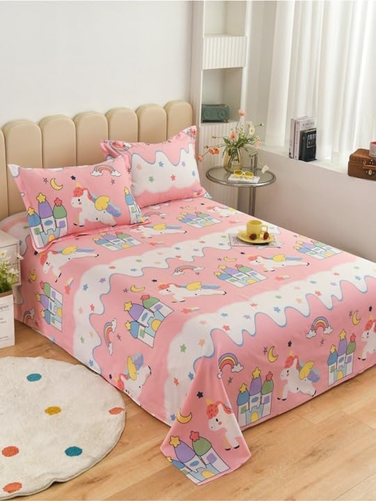 Ensemble de draps pour lit simple enfant - Microfibre infroissable - 152 x 229 cm - Motif dessin animé