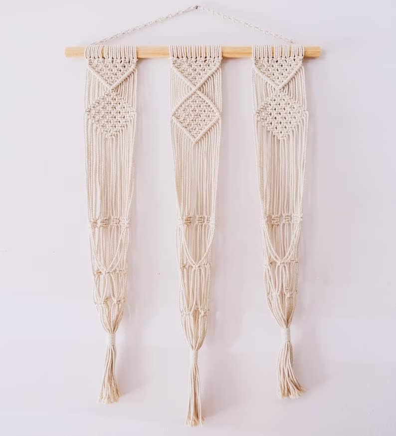 Hand-woven Cotton Hanging Planter – Decorative Pot Holder