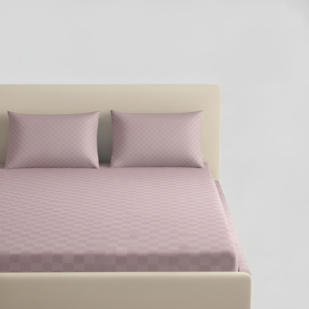 Bedsheet | Fitted Cotton Jacquard Woven Pattern | King Size, 3-Piece Pack, 78x72"