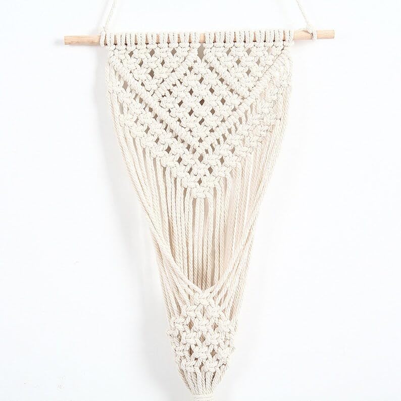 Macramé Plant Hanger – Handcrafted Cotton – 12x35 In