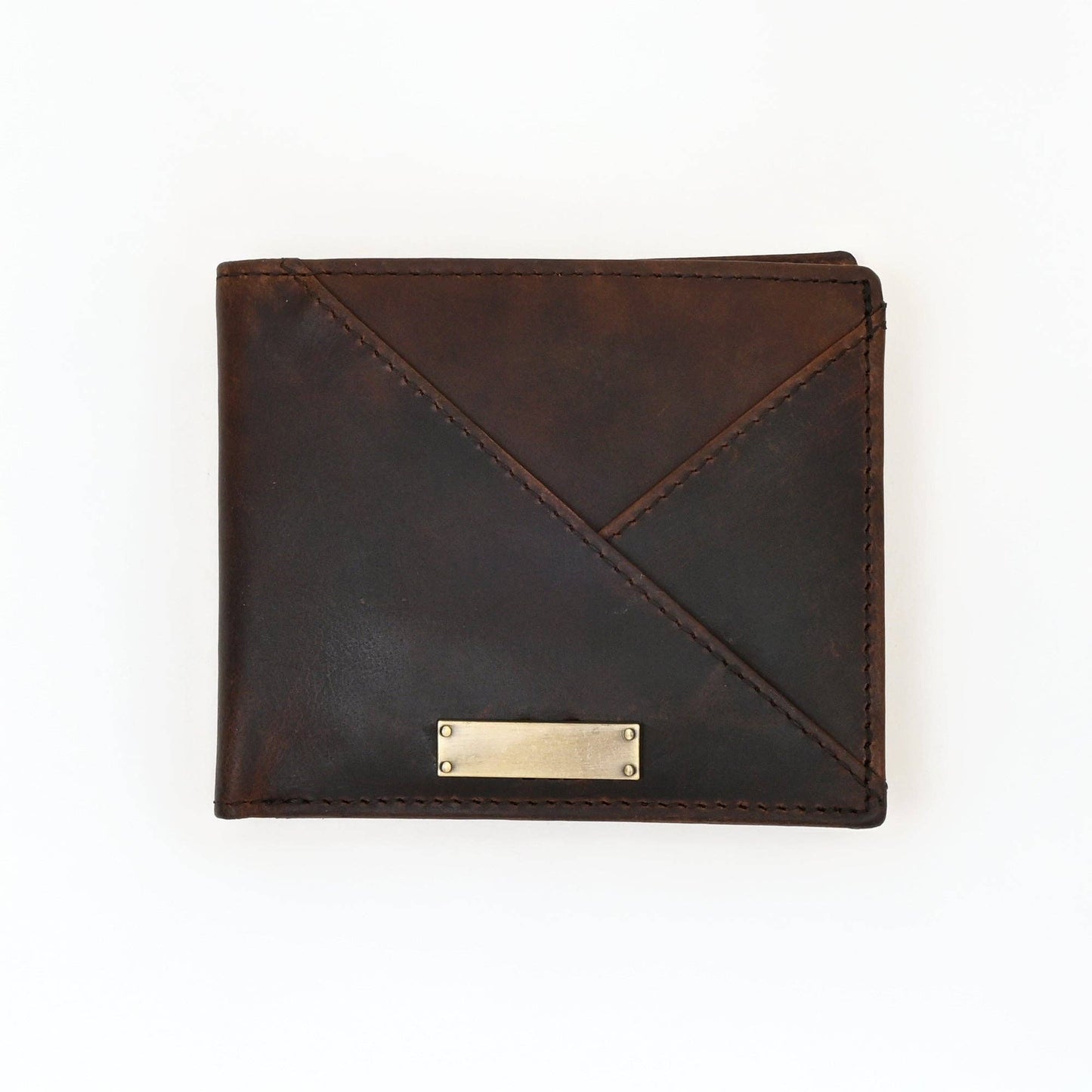 Full-Grain Waxy Brown Wallet Men’s with Coin Pocket