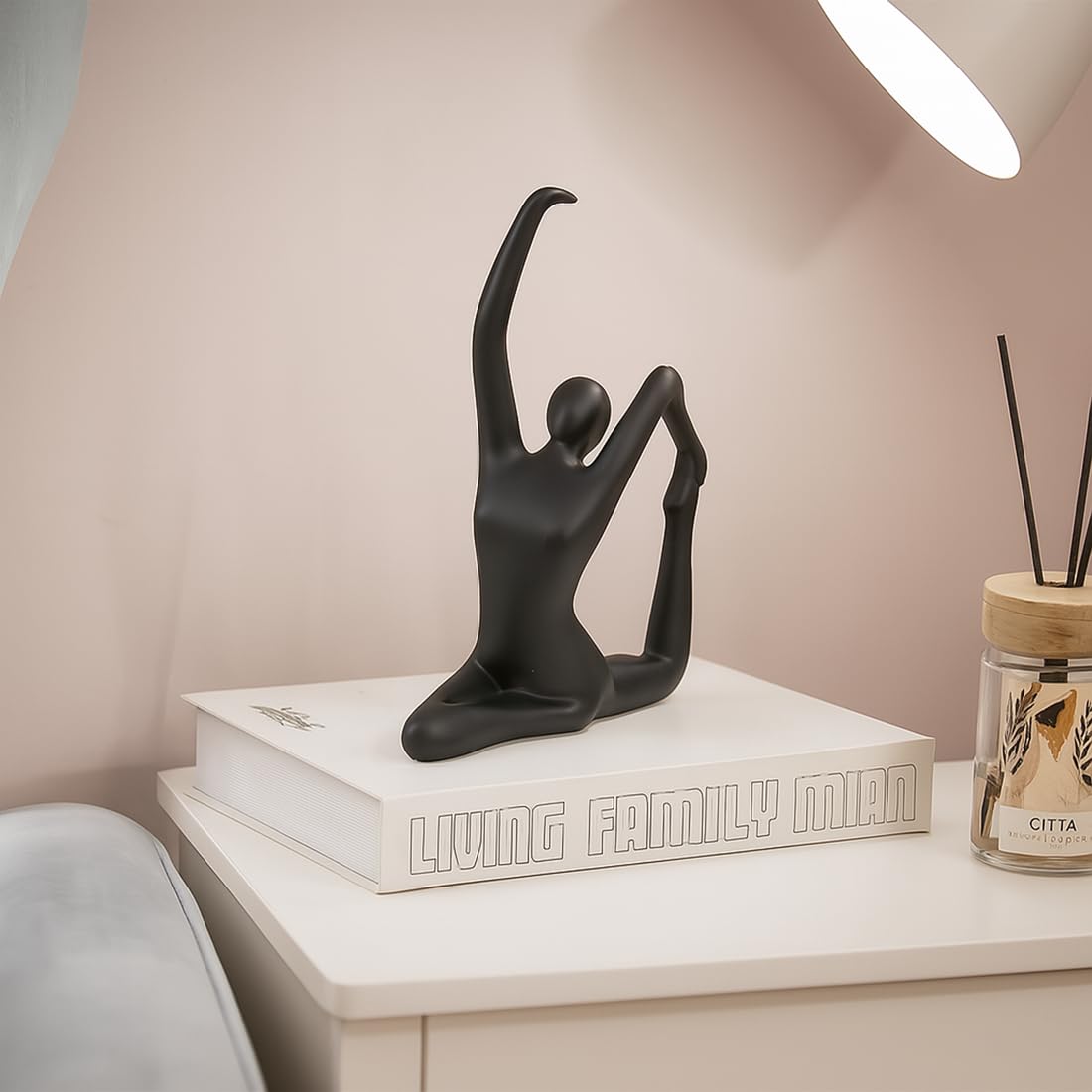 Elegant Ceramic Black Lady Statue for Home & Office Decor, 17x4x20 CM | Aesthetic Decorative Sculpture Showpiece