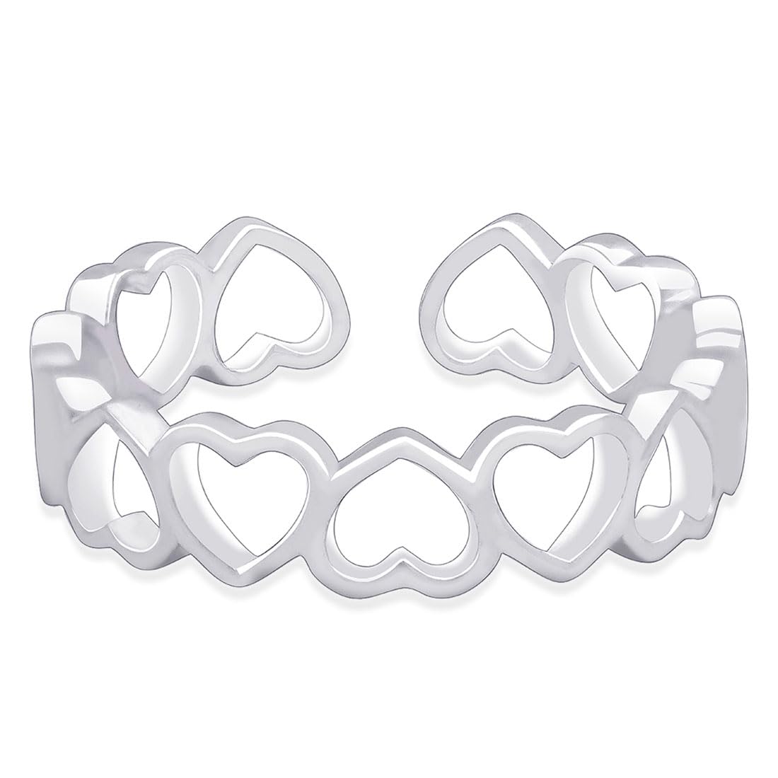 Sterling Silver Heart Ring – Women's Fashion Ring – 925 Sterling Silver Rhodium Plated – 1 Year Plating Warranty