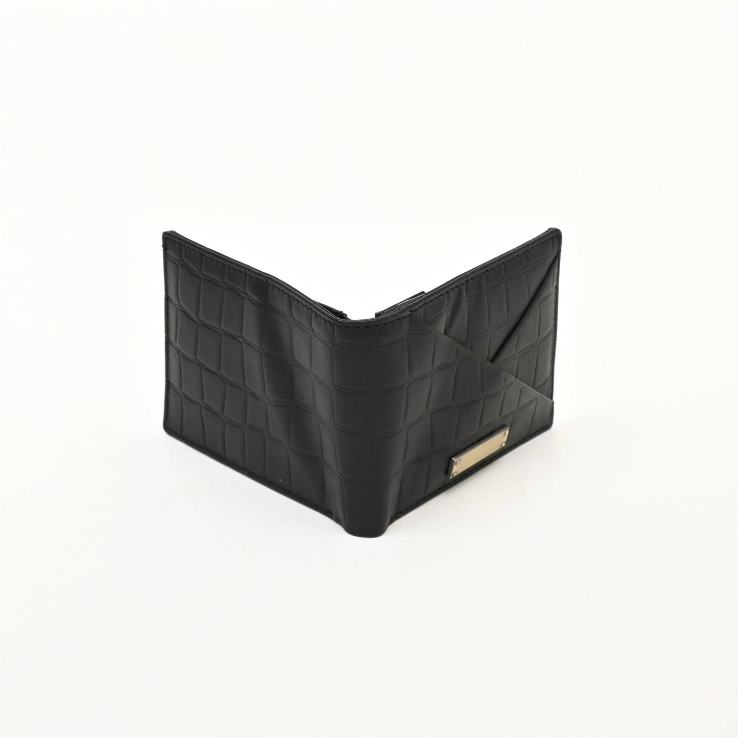 Premium Croc-Look Wallet , Black Napa Men’s Coin Pocket