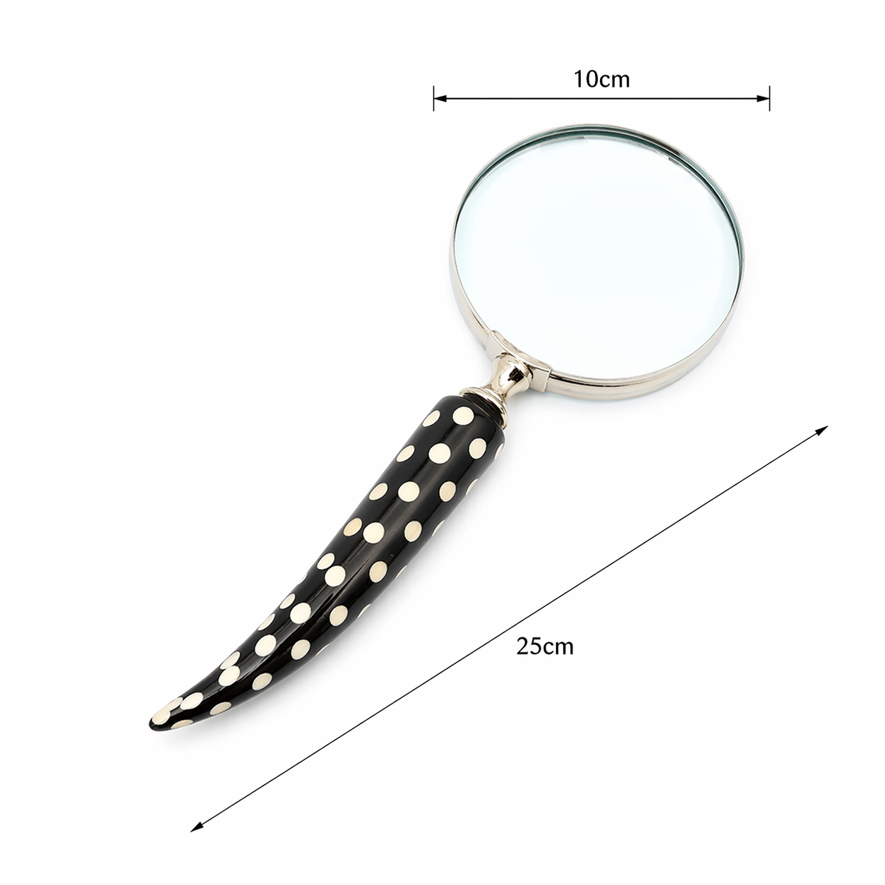 Dotted Handle Magnifying Glass – Steel & Resin