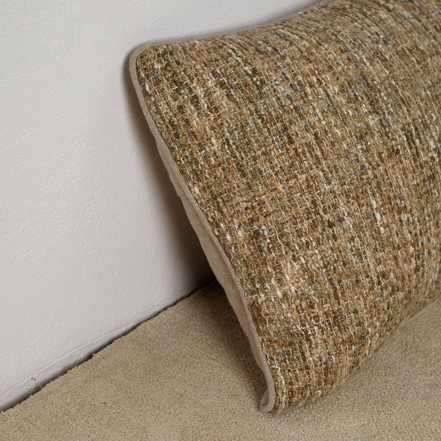 Grey Textured Lumbar Cotton Cushion 60x35 cm