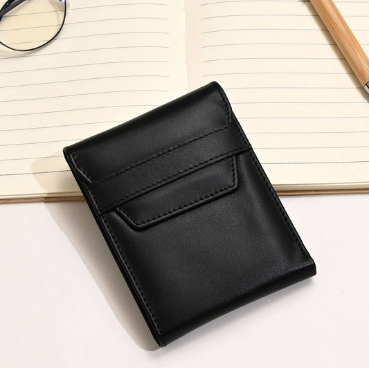 Black Napa Wallet – Slim Bifold with Coin & Card Slots