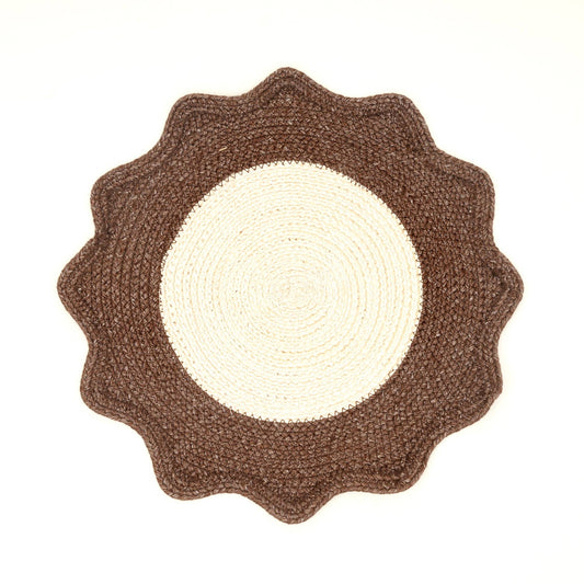 Brown Polyester Braided Placemat – Elegant Dining Mat