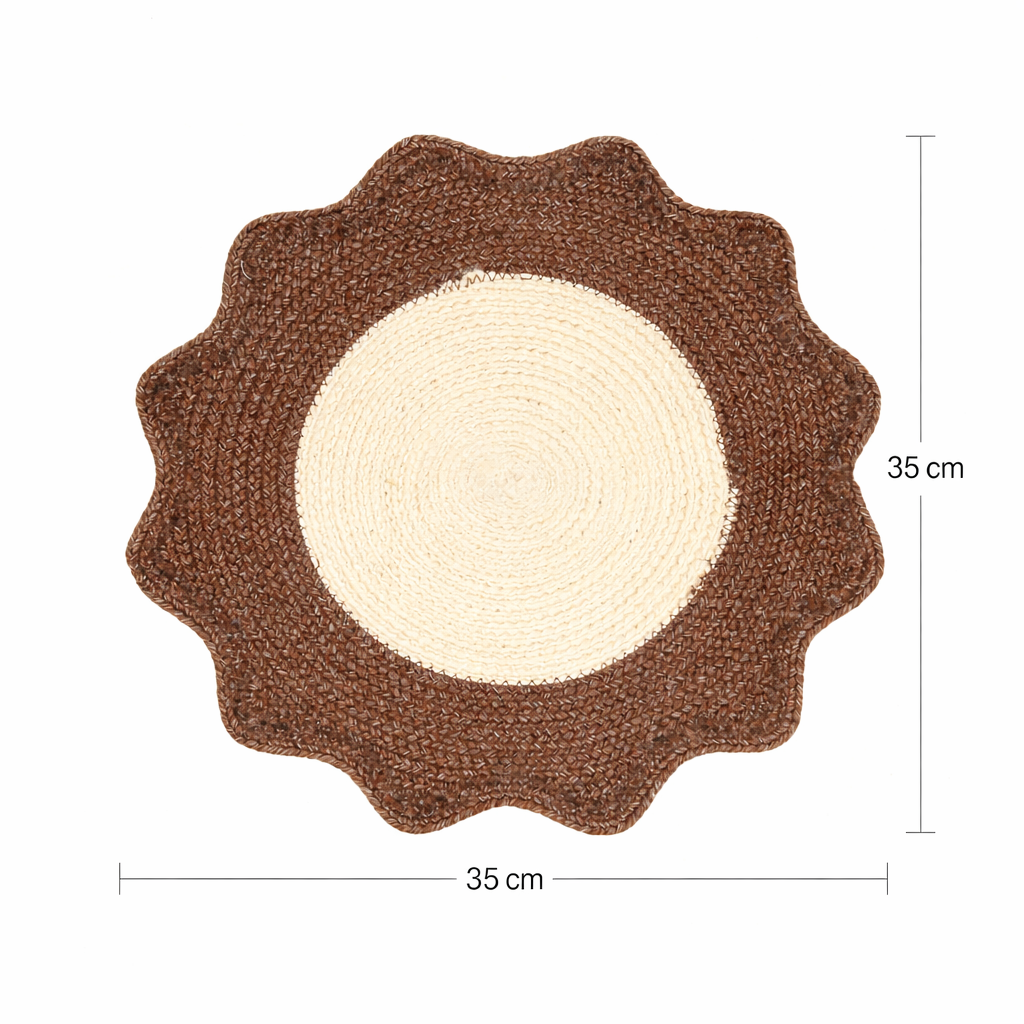 Brown Polyester Braided Placemat – Elegant Dining Mat