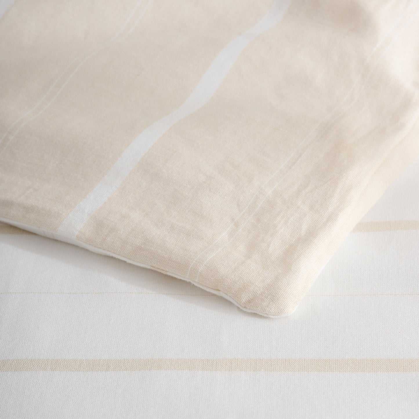 Comforter | Cotton Bamboo Chambray | Sand Stripe Double & Single Size  | With 2 Pillow Shams