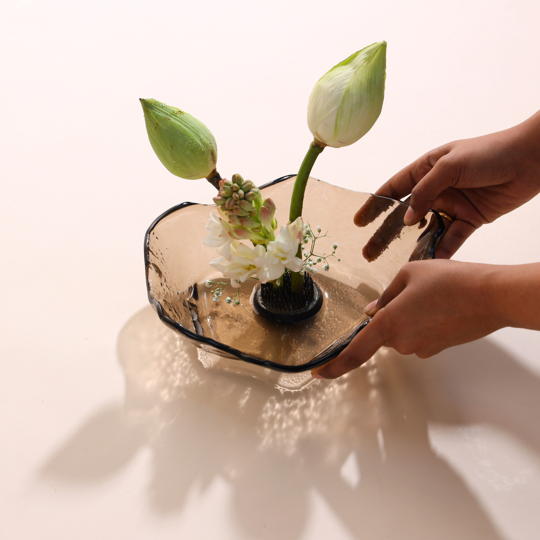 Slumped Glass Serving Bowl - Organic Silhouette
