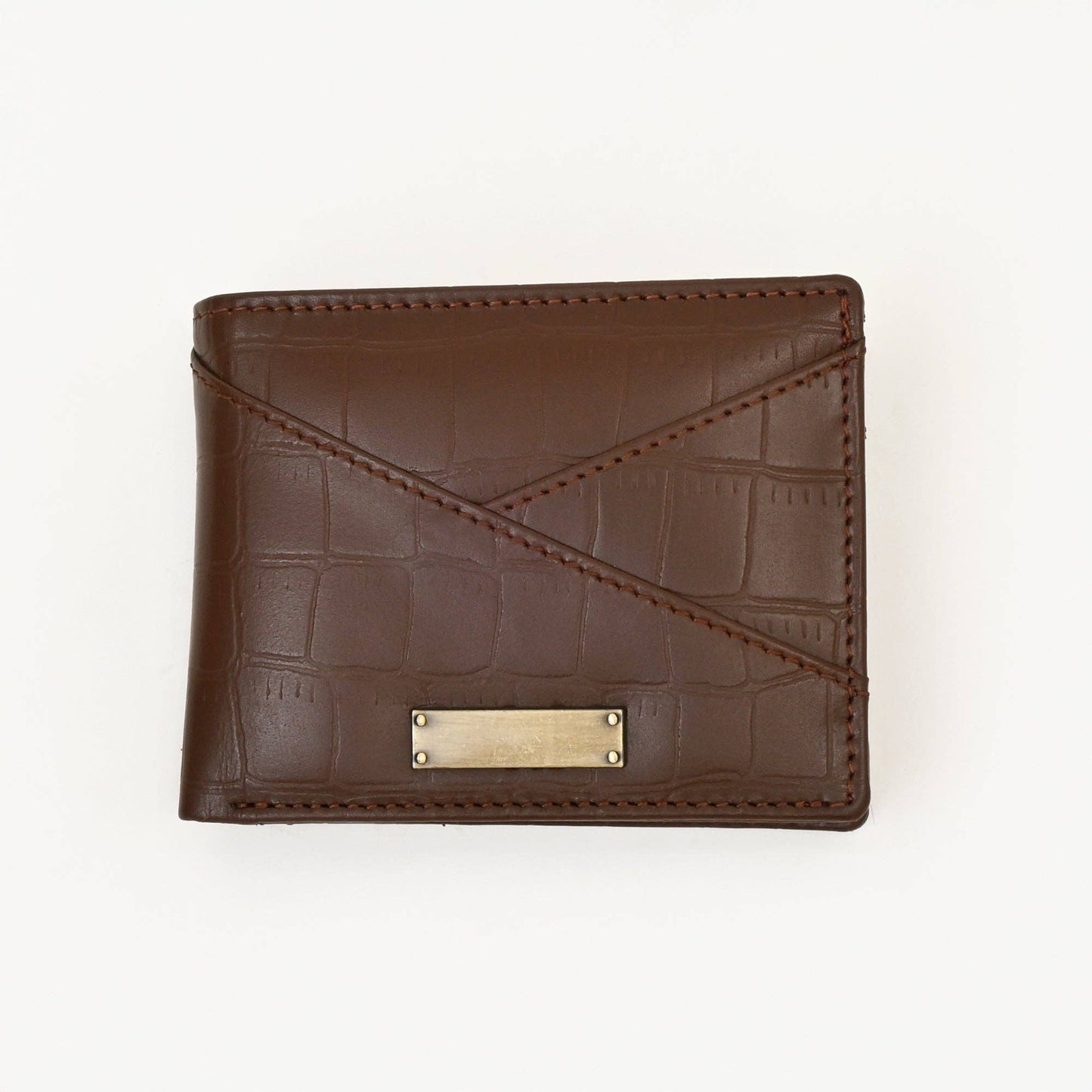 Leather Wallet Stylish Brown Croc-Embossed Men’s Wallet