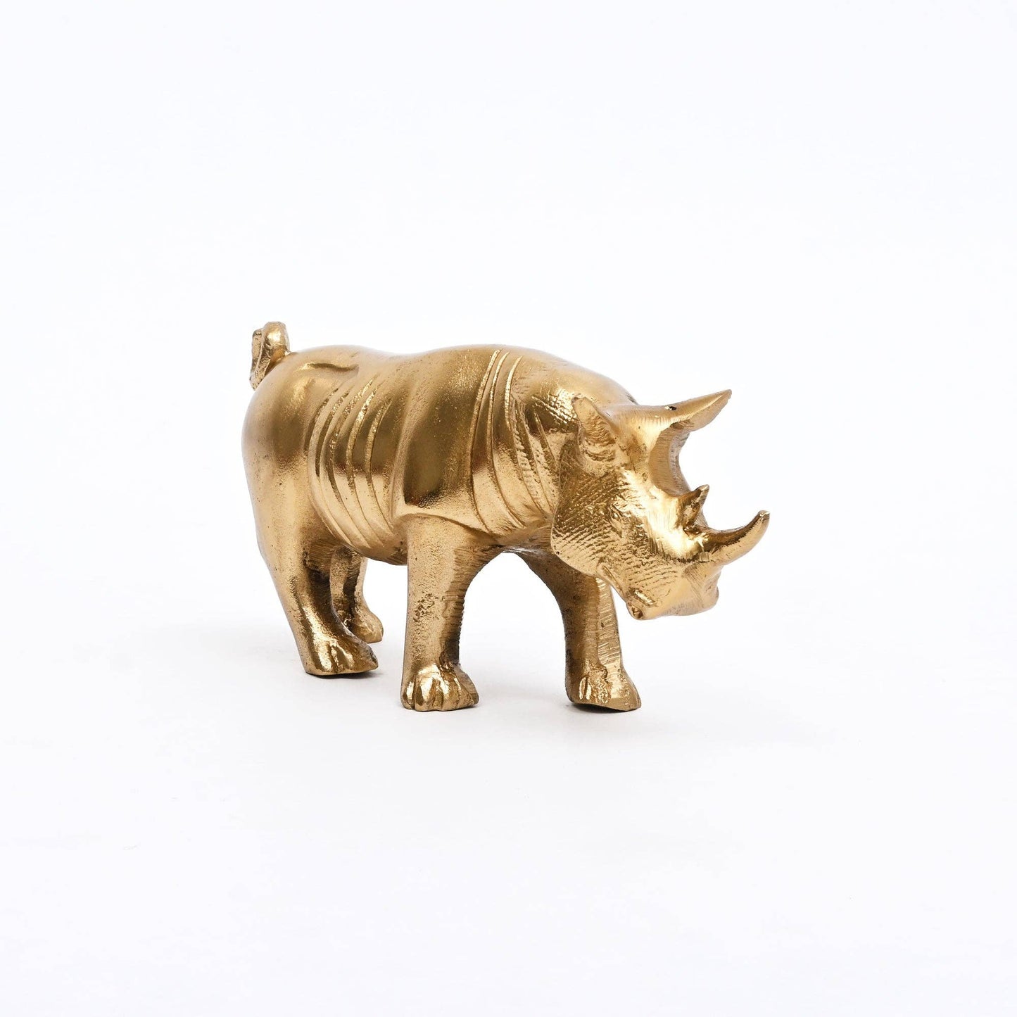 Decorative Gold Rhinoceros Statue – Modern Décor