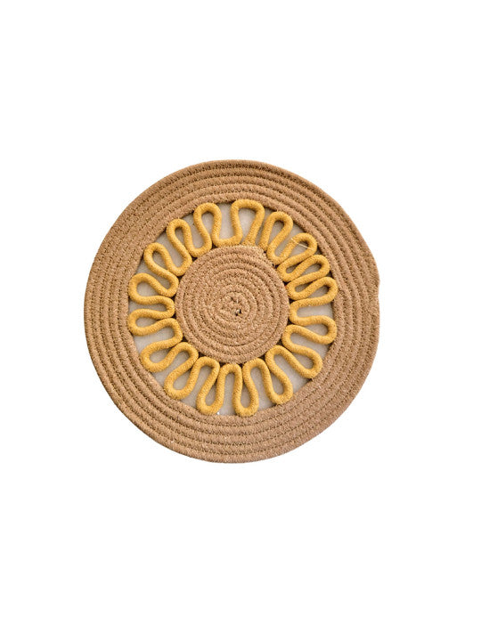 Set of 2 - Circular Table Mats – Dining Essentials – Textured Cotton
