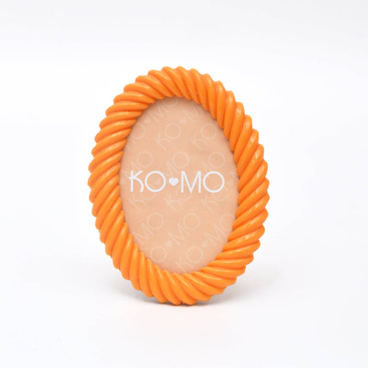 Orange Terrazzo Oval Resin Photo Frame 4x6 Inch Glossy