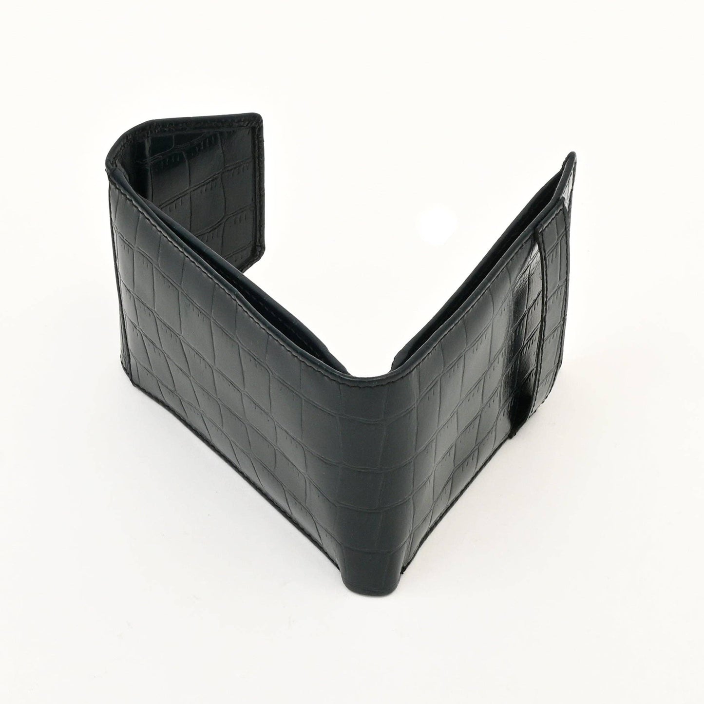 Men’s Leather Wallet Premium Croc-Look Slim Wallet