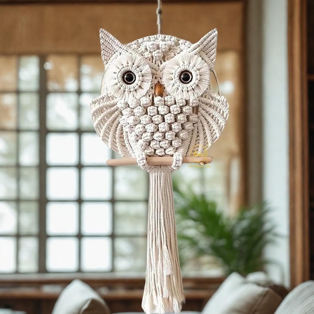 Artisan Macramé Owl Wall Hanging – Handcrafted Textile Decor