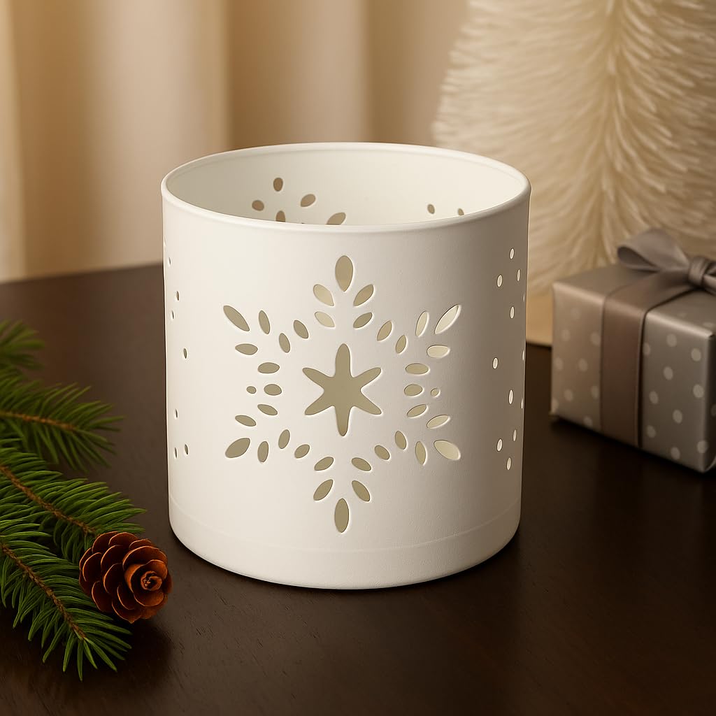 Porte-bougie chauffe-plat en fonte, motif flocon de neige (1 pièce), 7,6 x 7,6 cm | Bougeoir, Décoration intérieure, Cadeau de Diwali
