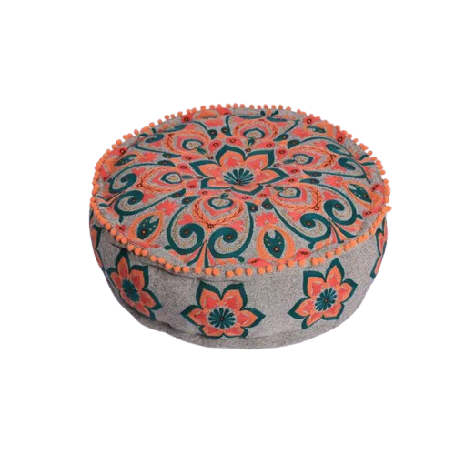 Multicolor Mandala Cotton Pouf Ottoman