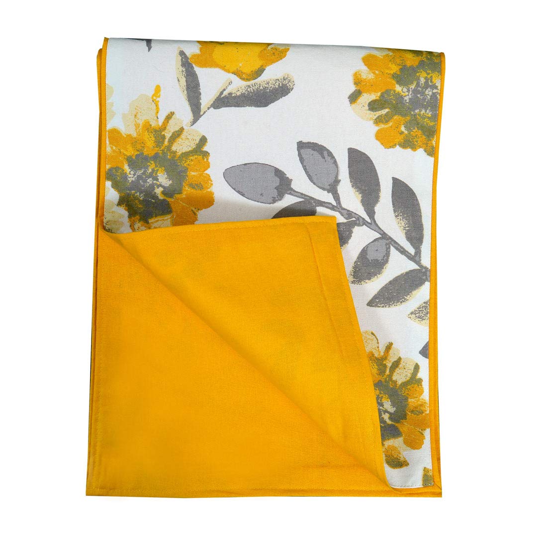 Floral-Yellow Printed Anti-Skid 100% Cotton Dining Table Runner 13"x72" | Farmhouse Home Kitchen Table Decor