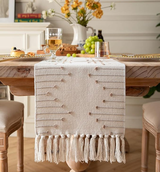 Table Runner – Dining Accessory – Recycled Cotton, Durable – 14x72 Inch, Single Unit