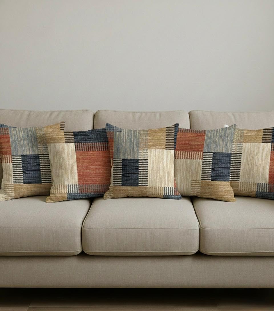 Patterned Decorative Cushion Case - Natural Cotton