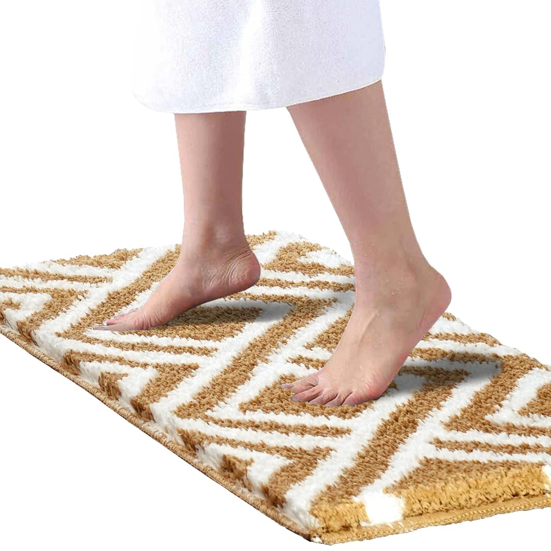 Egyptian Super Soft Microfibre Round Bath Mat 2000 GSM (40x60 cm) Pack of 1 | Absorbent Anti-Skid Floor Mat